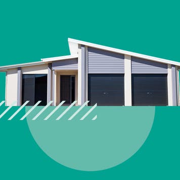 Illustrated image featuring a house