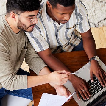 couple working on home finances